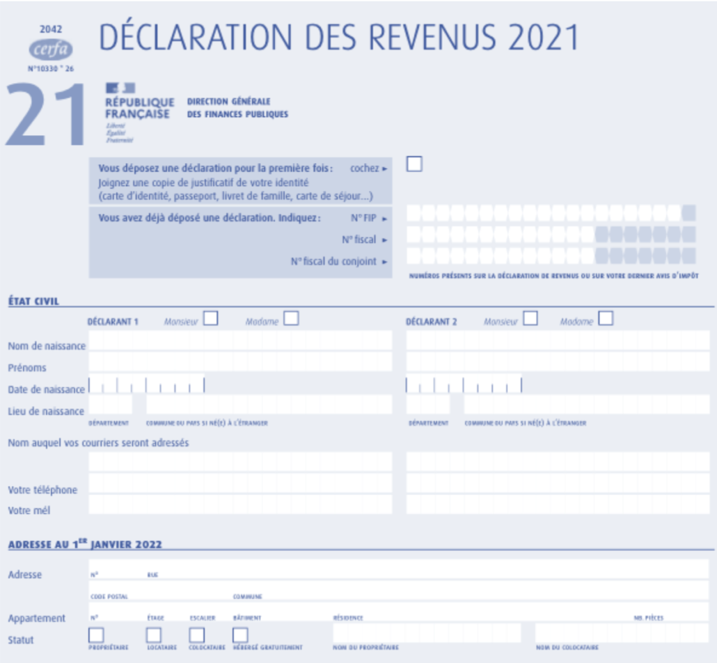 Déclaration de Revenu 2021